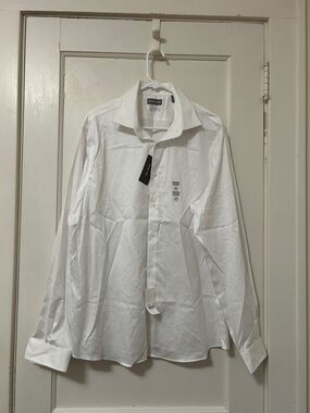 NWT!! Men’s Michael Kors White Long-Sleeve Dress Shirt - Size XL